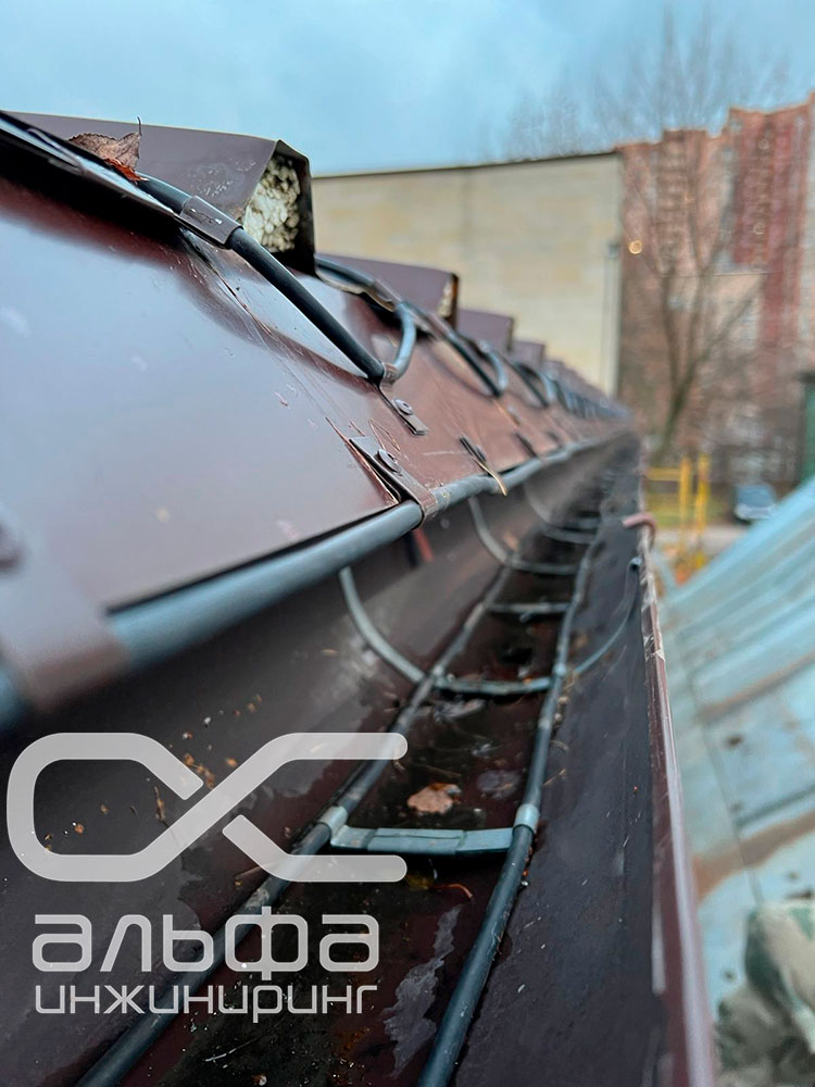 Обогрев кровли резистивным кабелем (здание трансформаторной подстанции)