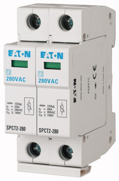 Комплект разрядников 280В, 2 полюса, класс B+C SPCT2-280/2