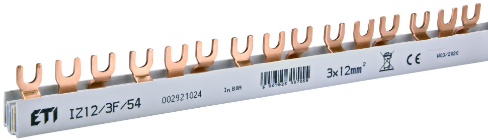 Шина питания IZ 12/3F/54 (12мм2, 3P, 1м, Fork, 54mod.)