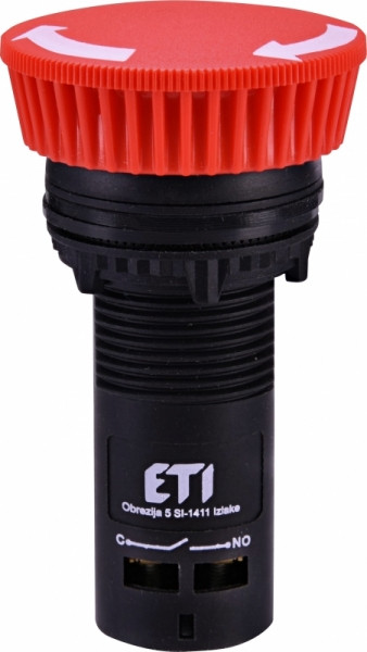 Кнопка-грибок (отключение поворотом) 40мм. ECM-T10-R