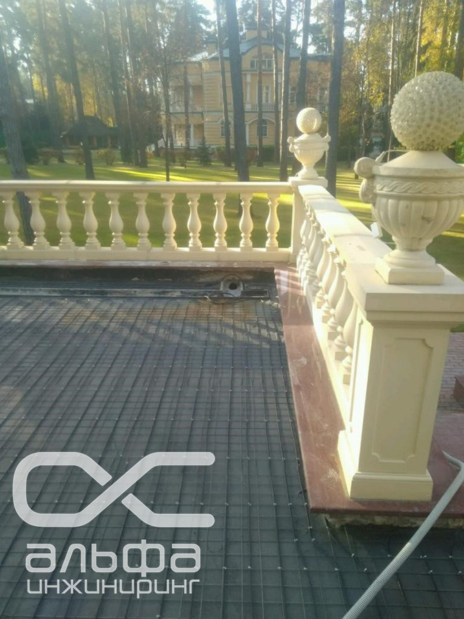 Обогрев крыльца резистивным кабелем (частный дом)