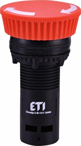 Кнопка-грибок (отключение поворотом) 40мм. ECM-T01-R