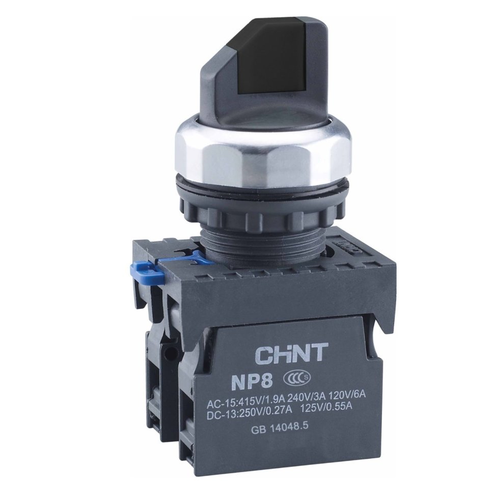 Переключатель без подсветки NP8-20X/372, 3 положения , чёрный, 2НО, IP65 (R)