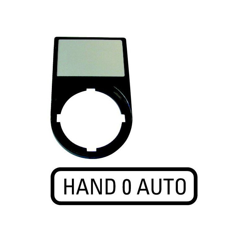 M22S-ST-D12 Шильдик "HAND-0-AUTO" с держателем 30х50, цвет черный