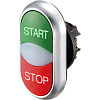 M22-DDL-GR-GB1/GB0 Двойная кнопка с сигнальной лампой с обозначением "start", "stop", цвет зеленый/красный